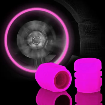Светящаяся крышка клапана шины, Ступица колеса автомобиля, мотоцикла, велосипеда, Светящаяся Крышка клапана, Красно-Розовое Украшение для шин, Аксессуары для шин для Автостайлинга