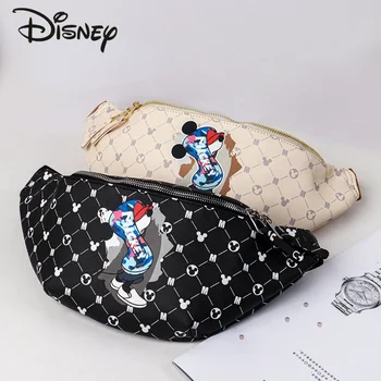 Модная Женская нагрудная сумка Disney Mickey, Модная высококачественная сумка через плечо, Повседневная универсальная портативная спортивная мужская поясная сумка