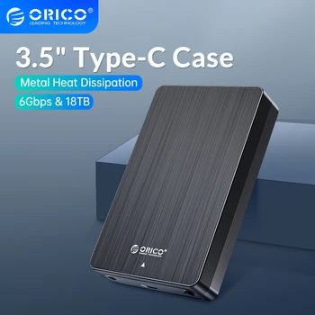 ORICO 3,5-дюймовый чехол для жесткого диска USB C 6 Гбит/с Корпус внешнего жесткого диска SATA-USB 3,1 Чехол для жесткого диска 3,5 