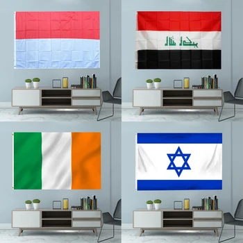 Национальный Флаг Индонезии Ирака Ирландии Израиля С Графической Печатью На Заказ Спортивная Полиэфирная Крышка Вала С Люверсами Баннер 3X5FT 90X150CM
