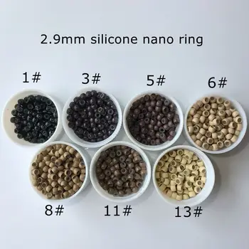 3000 шт./лот, 2,9 мм, черное силиконовое нано-кольцо, микрозвенья, бусины для нано-наращивания волос