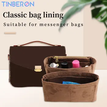 Кошелек-органайзер TINBERON, вставка для сумки-мессенджера, высококачественные бархатные косметички, Двойная сумка-вкладыш, сумка-органайзер для макияжа