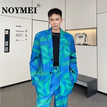 NOYMEI Весна 2023, Персонализированный Блейзер С Принтом, Новый Корейский Стиль, Мужская Куртка с одной грудью, Темпераментная Мода WA133