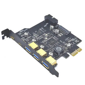 Усовершенствованная карта PCIE Type C USB 3.2 Gen2 - адаптер PCI-E PCI USB 3 для Windows и Linux