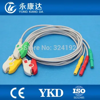 2 шт./упак. Многофункциональный кабель ЭКГ в стиле Din, 3 провода с зажимом IEC