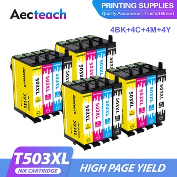 Aecteach Совместимый Цветной Струйный Картридж с чернилами для Epson 503 T503 XL 503XL T503XL XP 5200 5205 WF-2960 WF-2965 Чернила для принтера