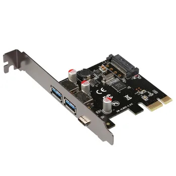 USB 3.1 Type-C + 2 usb 3.0 type-A + SATA 15PIN USB-разъем PCI-e для настольных карт PCI Express к адаптеру USB3.1 через чип