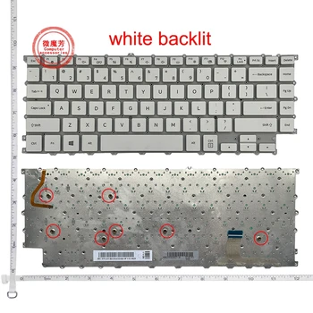 Американская клавиатура для ноутбука Samsung NP900X5T 900X5T американская клавиатура белый/серебристый с подсветкой