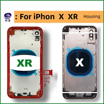 Для iPhone X Xr Задняя крышка корпуса + Средняя рамка корпуса + Лоток для SIM-карты + Ключ Со стороны батарейной части Корпуса Монтажный чехол Шасси Xsmax
