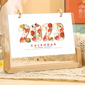 Настольный Календарь на 2023 год, Деревянные Настольные украшения, Акриловая доска для заметок, Меморандум, Удар по самодисциплине, Рабочий день в офисе