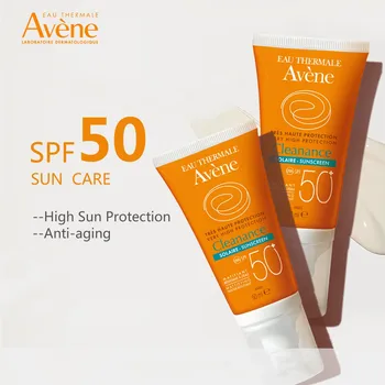 Солнцезащитный крем Avene Cleanance Solaire С высокой степенью защиты от солнца, Солнцезащитный крем широкого спектра действия, Контроль масла, Водонепроницаемый Для чувствительной кожи, 50 мл