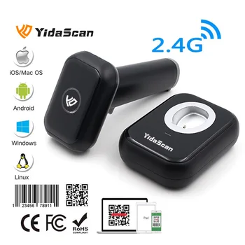 Модный Портативный Считыватель штрих-кодов YidaScan WS60 1D 2D QR PDF417 Bluetooth Беспроводной USB с Зарядной базой для систем Windows