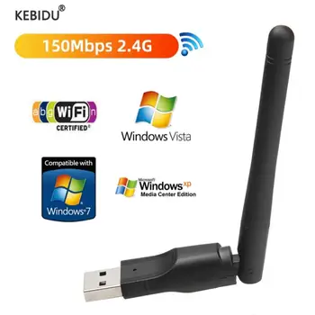 kebidu 2,4 ГГц USB 2,0 Адаптер 150 Мбит/с WiFi Беспроводная Сетевая карта с Антенной Чипсет Ralink MT-7601 для Ноутбуков Оптом