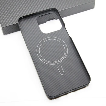 Чехол из Углеродного Волокна Для Apple14Pro iPhone14ProMax Со Встроенным Железным Листом, Магнитная Автомобильная Подставка Magsafe 600D, Оболочка Из Арамидного волокна