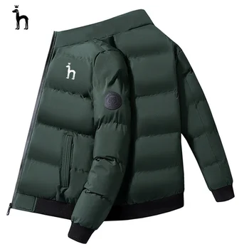 HAZZYS – Зима 2023, мужская ветровка, на молнии, для отдыха, мода, уличная куртка, хлопковое пальто, пиджак