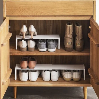 Обувной шкаф с выдвижной полкой, Организующий стеллаж для хранения, Многослойная перегородка, бытовая компактная стойка для обуви