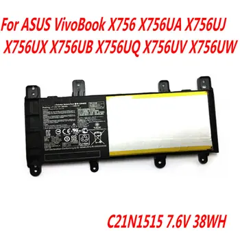 Оригинальный 7,6 V 38WH C21N1515 Аккумулятор Для Ноутбука Asus VivoBook X756 X756UA X756UJ X756UX X756UB X756UQ X756UV X756UW