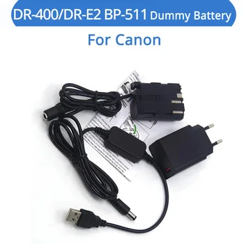 QC3.0 Зарядное устройство ACK-E2 USB Кабель Питания DR-400 BG-E2 E2N BP-511 Фиктивный Аккумулятор Для камеры Canon EOS 20D 30D 40D 5D 50D D30 D60