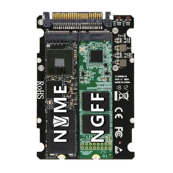 M.2 SSD к адаптеру U.2 2 в 1 M.2 NVMe Ключ B/M NGFF SSD к PCI-e U.2 SFF-8639 Адаптер PCIe M2 Конвертер Настольный компьютер M2EC