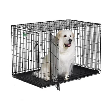 Двутавровая клетка для собак с двойной дверью-Цвет: черный, Размер: 36x23x25 Кровати для собак среднего размера Диван-кровать Домик для собак Охлаждающий коврик для собак