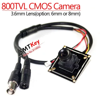HD 800tvl cmos плата камеры видеонаблюдения маленькая мини-камера + объектив 3,6 мм + кабель камеры безопасности