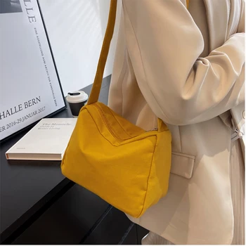 Модная Простая Женская Холщовая повседневная сумка-Мессенджер, простые тканевые сумки, сумка-тоут Большой емкости, кошелек для девочек