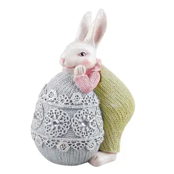 Пасхальное милое яйцо с кроликом, милое ремесло из смолы, безопасное и долговечное украшение детской комнаты для девочек, гостиной