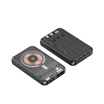 Магнитное беспроводное зарядное устройство емкостью 10000 мАч для iPhone 12 13 14 Pro Max 14Plus Mini Powerbank с кабелем для Xiaomi/Samsung