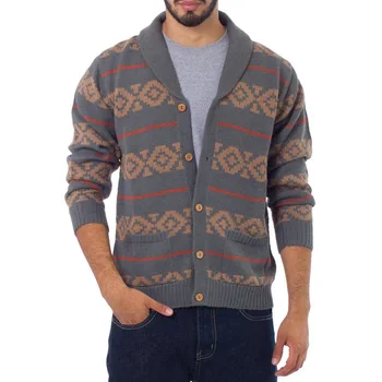 Мужская мода тонкий контрастный цвет V-образным вырезом вязаный свитер с длинными рукавами вязаный топ Осень/Зима дна пуловер мужчины