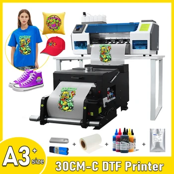 A3 DTF Принтер XP600 dtf A3 DTF Принтер Для печати джинсовых футболок с капюшоном A3 DTF Печатная машина XP600 Принтер для печати футболок
