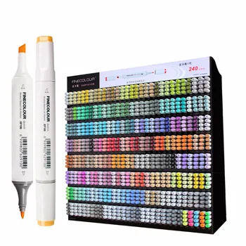 Finecolour 240 полноцветных графических маркеров для рисования EF100 Twin Head кисть для рисования на спиртовой основе