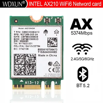 WiFi 6E 3000 Мбит/с Intel AX210 AX210NGW Bluetooth 5,2 Двухдиапазонная 2,4G/5G/6G WiFi карта 802.11AX/AC PCIe Сетевая карта PCI Express