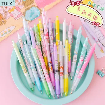 TULX 6 шт. канцелярские принадлежности kawaii, милые гелевые ручки, милые стационарные японские ручки, школьные принадлежности, канцелярская ручка с игольчатым наконечником