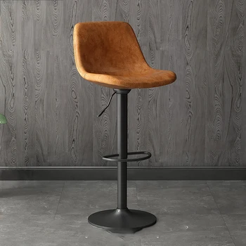 современный барный стул с барной стойкой, который может подниматься и вращаться, Современный барный стул со спинкой, Домашний барный стул, Кованые высокие барные стулья для кухни