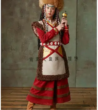 Новая тибетская детская одежда, женская одежда для фотосъемки, танцевальный халат для меньшинств, тибетский халат