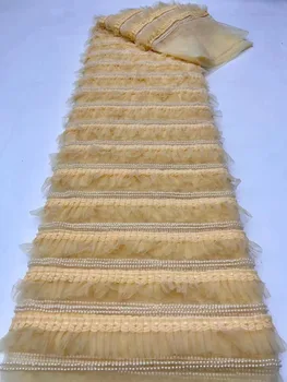 Роскошная африканская кружевная ткань из тюля с блестками, вышитая бисером 2023, Высококачественная вышивка, Бирюзовое кружево, Французская сетка, Тюлевое кружево для платья