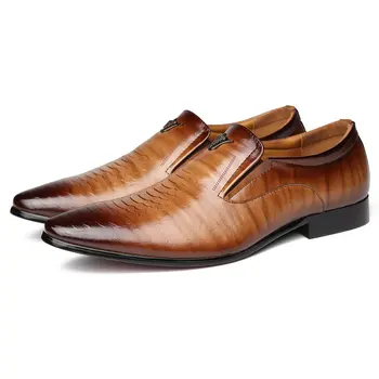 Мужская обувь в стиле ретро, высококачественная деловая обувь из искусственной кожи на шнуровке, официальная обувь для свадебной вечеринки большого размера