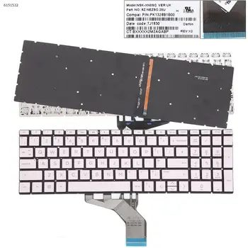 Клавиатура для ноутбука HP 15-da0740ns 15-da0742ns 15-da0743ns 15-dw0022ns 15-dw0023ns РОЗОВАЯ с подсветкой, маленький Ввод