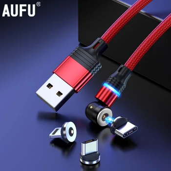 AUFU Магнитный Зарядный кабель 3 м 2 м для iPhone Магнитный USB C Кабель Для huawei p30 pro redmi Micro Android Мобильный USB-шнур 1 М