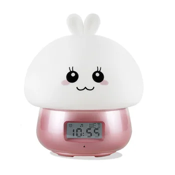 Детский будильник, будильник с подсветкой, Цифровой будильник для спальни, с пультом дистанционного управления, прикроватные часы, запись, цвета RGB