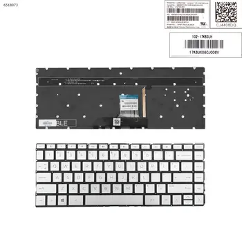 Американская Клавиатура для ноутбука HP ENVY 13-aq1040tu 13-aq1040tx 13-aq1050tu 13-ar0080au 13-ar0081au 13-ar0082au 13-ar00 US Серебристая с подсветкой