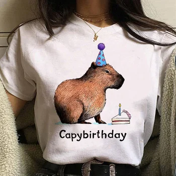 Футболка Capybara женская Y2K аниме уличная футболка женская манга уличная одежда y2k одежда