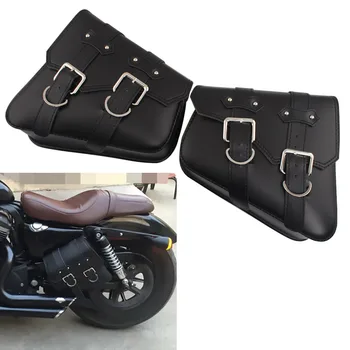 Универсальные мотоциклетные винтажные седельные сумки из искусственной кожи, сумка для инструментов для электровелосипедов Harley XL Cruiser Cafe Racer, черный, коричневый