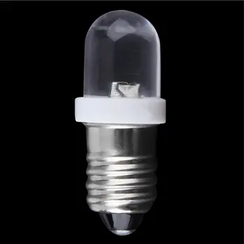 Прочная светодиодная лампа с винтовым основанием E10 с индикаторной лампочкой холодного белого цвета 6 В постоянного тока с высокой яркостью освещения, лампа холодного белого цвета