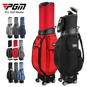 Универсальная сумка для гольфа PGM на четырех колесах, мужская и женская телескопическая сумка, плоская сумка с двойной шляпой
