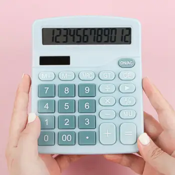 Прочный удобный точный 12-значный студенческий солнечный калькулятор двойного питания, товары для дома, цифровой калькулятор, школьный калькулятор