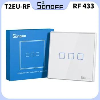 Sonoff T2EU-RF 86 Тип Настенной панели с липким радиочастотным пультом дистанционного управления 433 МГц 1-3 Банды 2-полосное Управление для Экранной заставки 4CHPROR3 SlampherR2 Tx