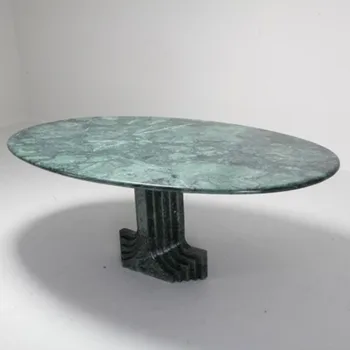 Отель вилла роскошный дизайн современный обеденный стол прямоугольник зеленый камень натуральный мраморный обеденный стол оптом на заказ