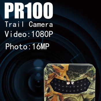Охотничья камера IP54 Водонепроницаемая камера Слежения 1080P 16MP Видеомагнитофон Инфракрасная светодиодная камера ночного видения 2022 новый PR100