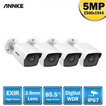 ANNKE 4X Ultra HD 5MP TVI Камера Видеонаблюдения Наружная Всепогодная Белая Система Видеонаблюдения EXIR Night Vision Комплект Оповещения по электронной почте